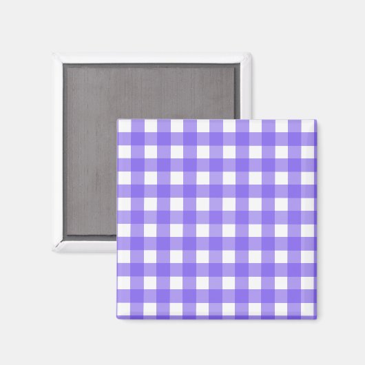 Periwinkle und weißer Gingham Magnet (Vorderseite/Rückseite)