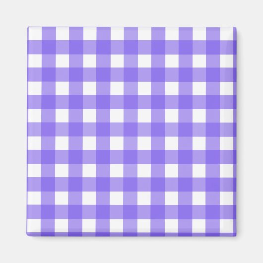 Periwinkle und weißer Gingham Magnet (Vorne)
