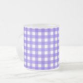 Periwinkle und weißer Gingham Mattglastasse (Vorderseite Links)