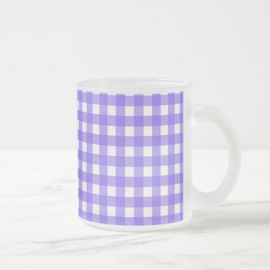 Periwinkle und weißer Gingham Mattglastasse (Rechts)