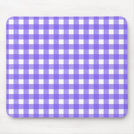 Periwinkle und weißer Gingham Mousepad (Vorne)