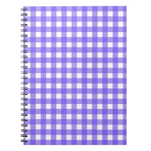 Periwinkle und weißer Gingham Notizblock (Vorderseite)