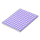 Periwinkle und weißer Gingham Notizblock (Rotiert)