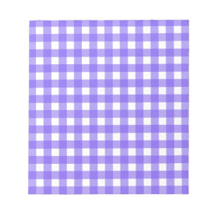 Periwinkle und weißer Gingham Notizblock