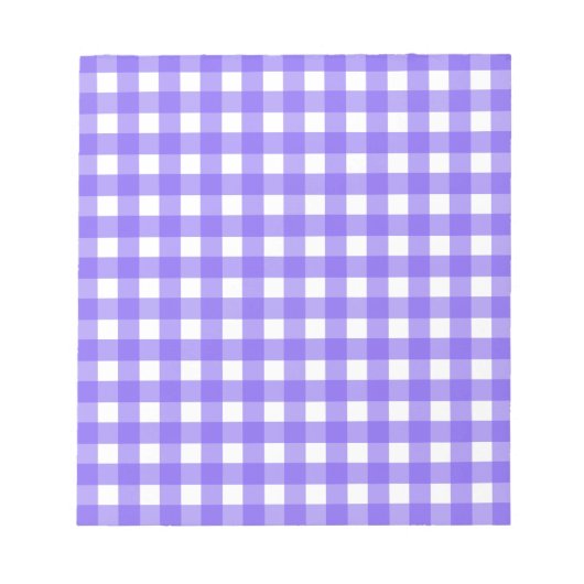 Periwinkle und weißer Gingham Notizblock (Vorderseite)