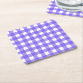 Periwinkle und weißer Gingham Rechteckiger Pappuntersetzer (angewinkelt)