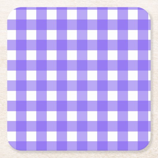 Periwinkle und weißer Gingham Rechteckiger Pappuntersetzer (Vorderseite)