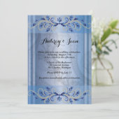 Periwinkle verzierte Hochzeitseinladung Einladung (Stehend Vorderseite)