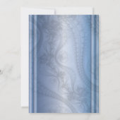 Periwinkle verzierte Hochzeitseinladung Einladung (Rückseite)