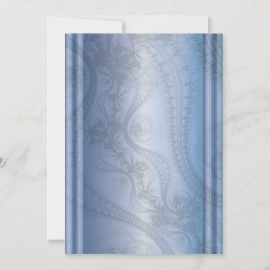 Periwinkle verzierte Hochzeitseinladung Einladung (Rückseite)