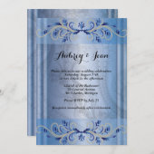 Periwinkle verzierte Hochzeitseinladung Einladung (Vorne/Hinten)