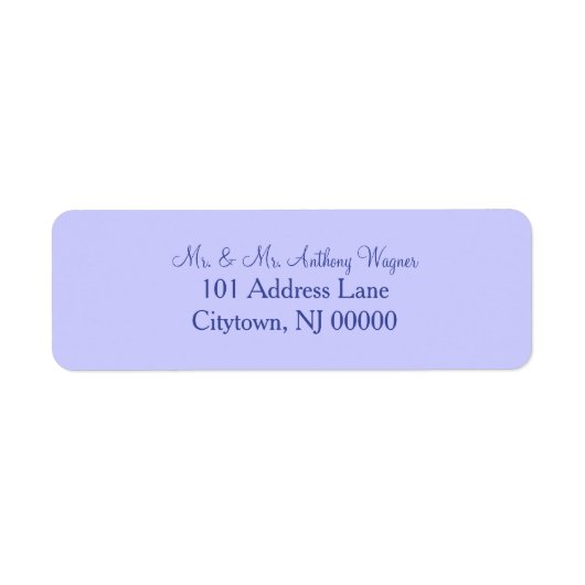 Periwinkle Wedding Address Labels (Vorne)