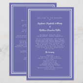 Periwinkle Wedding Script Budget Zeremonie Program (Vorne/Hinten)