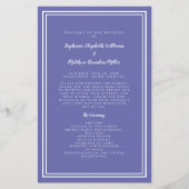 Periwinkle Wedding Script Budget Zeremonie Program (Vorderseite)