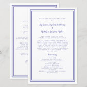 Periwinkle Wedding Script Modern Zeremony Program (Vorne/Hinten)