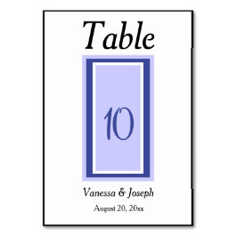 Periwinkle Wedding Table No. Tischnummer