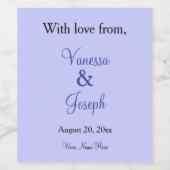 Periwinkle Wedding Vielen Dank Weinetikett (Einzelnes Label)