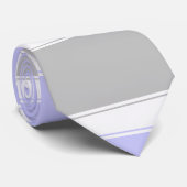 Periwinkle Weiß und Silber horizontal gestreift Krawatte (Gerollt)