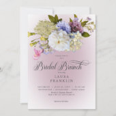 Periwinkle White Mauve Floral Modern Bridal Brunch Einladung (Vorderseite)