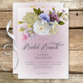 Periwinkle White Mauve Floral Modern Bridal Brunch Einladung