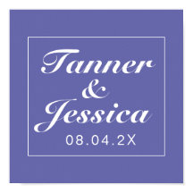 Periwinkle & White Minimalistische Hochzeitssignat