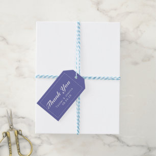Periwinkle & White Modern Minimalistisch Danke Geschenkanhänger