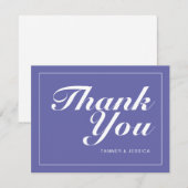Periwinkle & White Moderne Minimalistische Hochzei Dankeskarte (Vorne/Hinten)