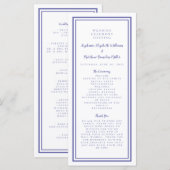 Periwinkle White Wedding Service Zeremonie Moderne Programm (Vorne/Hinten)