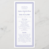 Periwinkle White Wedding Service Zeremonie Moderne Programm (Vorderseite)