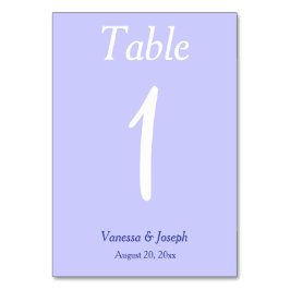Periwinkle White Wedding Table No. Cards Tischnummer