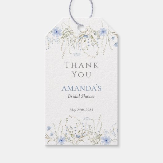 Periwinkle Wildblume Brautparty Gefallen Tag Geschenkanhänger (Vorderseite)