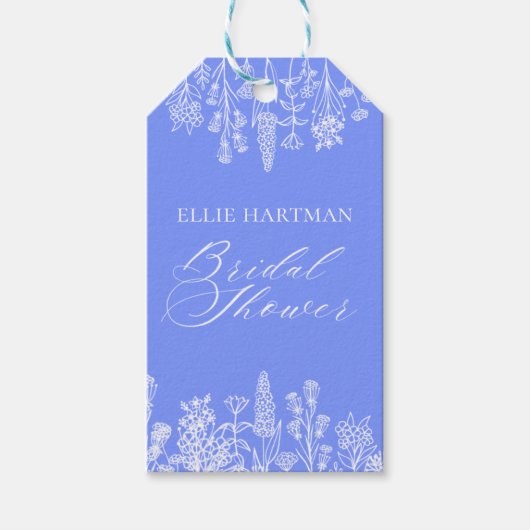 Periwinkle Wildblume Brautparty Geschenkanhänger (Vorderseite)