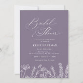 Periwinkle Wildblume Bridal Dusche Einladung (Vorderseite)