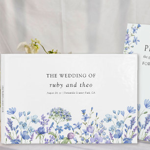 Periwinkle Wildblume Elegante Blumenhochzeit Gästebuch