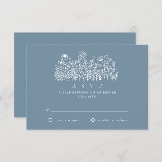 Periwinkle Wildblume Garden Wedding UAWG RSVP Karte (Vorne/Hinten)