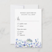 Periwinkle Wildblume Hochzeit Blumenkost Optionen RSVP Karte (Vorderseite)