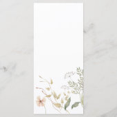 Periwinkle Wildblume Hochzeitmenü Menükarte (Rückseite)