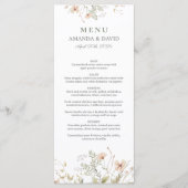 Periwinkle Wildblume Hochzeitmenü Menükarte (Vorderseite)