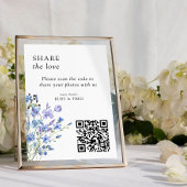 Periwinkle Wildblume QR Code Foto Sharing Card Einladung
