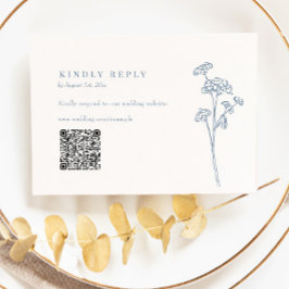 Periwinkle Wildblume QR Code Wedding RSVP Karte