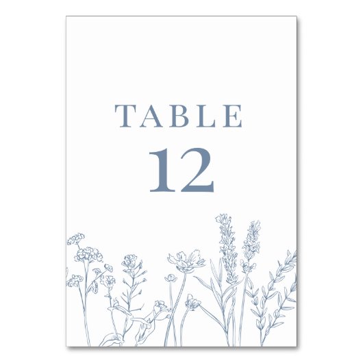 Periwinkle Wildblume Tischkartennummer Tischnummer (Rückseite)