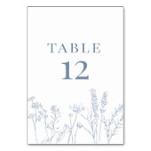 Periwinkle Wildblume Tischkartennummer Tischnummer (Vorderseite)