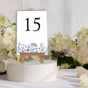 Periwinkle Wildblume Wedding Floral Tischnummer
