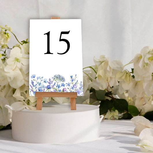 Periwinkle Wildblume Wedding Floral Tischnummer