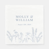 Periwinkle Wildblume Wedding Napkins Serviette (Vorderseite)