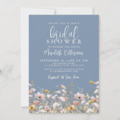 Periwinkle Wildflower Bridal Shower Einladung (Vorderseite)