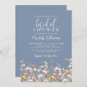 Periwinkle Wildflower Bridal Shower Einladung (Vorne/Hinten)