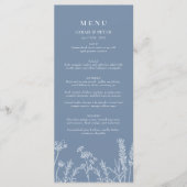 Periwinkle Wildflower Wedding Flat Menu Menükarte (Vorderseite)