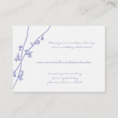 Periwinkly Wild Blume Branches Wedding Platzkarte (Rückseite)