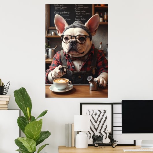 Perk Up Pup: Frenchie Bar Brew Poster (Heimbüro)